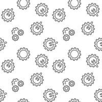 Monochrome vector seamless pattern of wrench, gear, cogwheel as symbols of engineering for web sites and polygraphy