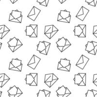 Seamless vector repeating pattern of envelops with letter is made of line icons for polygraphy and websites