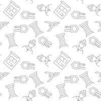 Vector seamless pattern of floor plan, builder, construction worker, compass, liner, pencil is made of various element