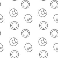 Seamless pattern of pie chart is made of line icons vector