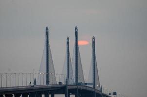 Sun rise at Penang second bridge photo