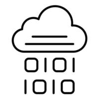 icono de vector de codificación de nube