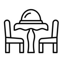 icono de vector de mesa de cena