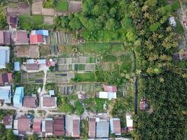 Farmland from above near kampung house photo