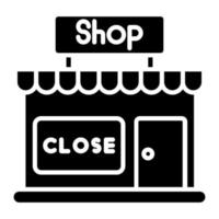 Shop Close vector icon