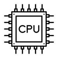 icono de vector de cpu