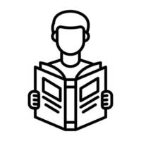 Man Reading Book vector icon