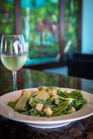 Caesar Salad with Wine Vertical photo