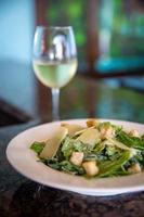 Caesar Salad and Wine photo