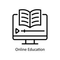 Online Education Vector outline Icons. Simple stock illustration stock