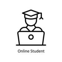 Online Student Vector outline Icons. Simple stock illustration stock