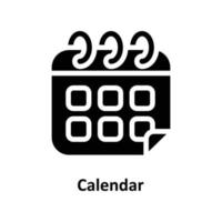 Calendar Vector  Solid Icons. Simple stock illustration stock
