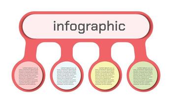 Infographic template for business information presentation. Vector connection of oval and circle. Modern workflow diagrams. Report plan 4 topics