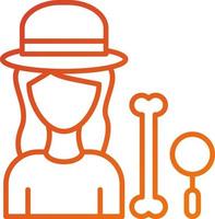 Archaeologist Female Icon Style vector