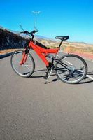 Red mountain bicycle photo