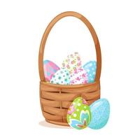 Easter card. Basket with eggs vector