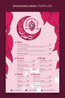 Ramadan iftar party menu template with feminine leaves background design vector