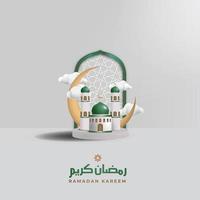 simple and clean ramadhan vector background with 3d ornament