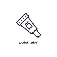 Vector sign paint tube symbol is isolated on a white background. icon color editable.