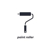 Vector sign paint roller symbol is isolated on a white background. icon color editable.