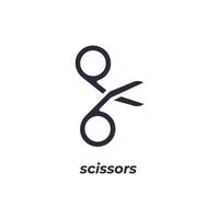 Vector sign scissors symbol is isolated on a white background. icon color editable.