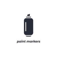 Vector sign paint markers symbol is isolated on a white background. icon color editable.