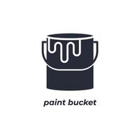 Vector sign paint bucket symbol is isolated on a white background. icon color editable.