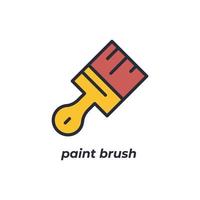 Vector sign paint brush symbol is isolated on a white background. icon color editable.