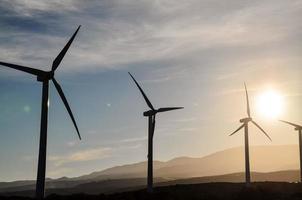 Tall wind turbines photo