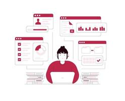 Statistical and Data analysis for business finance investment chart to analyzing growth, Site stats, Data inform, Statistics, monitoring financial reports and investments concept illustration vector