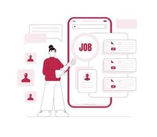 Job searching Specialists choosing best candidate for job, Profiles of various people with ranking, Company searching new employee, recruitment concept illustration vector