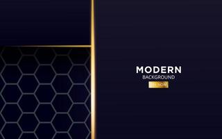 modern abstract dark blue background banner design, with shine gold line.Overlap layers with paper effect on textured background. vector