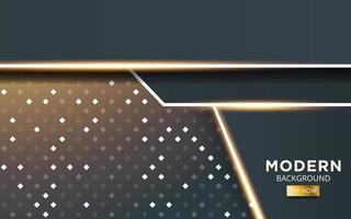 modern dark abstract technology background banner design with gold line and golden rays. Overlap layers with paper effect. Realistic light effect on textured particle background.vector illustration. vector