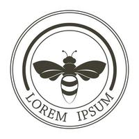 icono de diseño de ilustraciones de logotipo de abeja vector