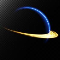 The edge of a golden solar eclipse on a black background. Golden eclipse for product advertising, natural phenomena, horror concept and others. vector