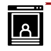 person in monitor glyph icon vector