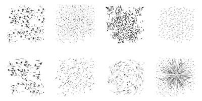 Vector set of black splashes. Spots of splashes, collection, grunge design, element and art. Spots on white background color dirty liquid form squirting black white silhouette illustration