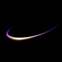 Abstract light lines of movement and speed, blue, gold, purple colors. Light everyday glowing effect. semicircular wave, light trail curve swirl, optical fiber incandescent png. vector