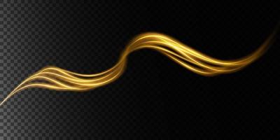 Abstract beautiful light background. Magic golden sparks on a dark background. Mystical speed stripes, glitter effect. Shine of cosmic rays. Neon lines of speed and fast wind. Glow effect. vector