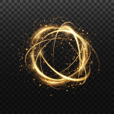 Abstract beautiful light background. Magic sparks on a dark background. Mystical speed stripes, glitter effect. Shine of cosmic rays. Neon lines of speed and fast wind. Glow effect, powerful energy.