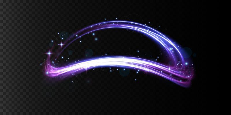 Mystical speed purple and blue stripes, glitter effect. The glow of cosmic rays. Neon lines of speed and fast wind. Glow effect, powerful energy.