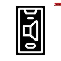 megaphone in screen mobile phone glyph icon vector