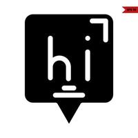 hi in space bubble glyph icon vector