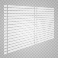 Overlay shadow effect. Transparent overlay window and blinds shadow. Realistic light effect of shadows and natural lighting on a transparent background. Vector illustration