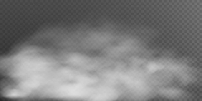 Fog or smoke isolated transparent special effect. White vector background of cloudiness, fog or smog.