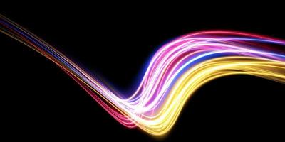 Abstract beautiful light background. Magic sparks on a dark background. Mystical speed stripes, glitter effect. Shine of cosmic rays. Neon lines of speed and fast wind. Glow effect, powerful energy. vector