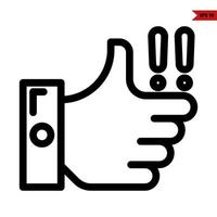 hand with dangerous line icon vector