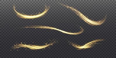 Abstract beautiful light background. Magic sparks on a dark background. Mystical speed stripes, glitter effect. Shine of cosmic rays. Neon lines of speed and fast wind. Glow effect, powerful energy. vector