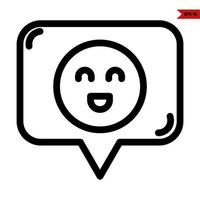emoticon in space bubble line icon vector