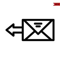 mail and arrow line icon vector